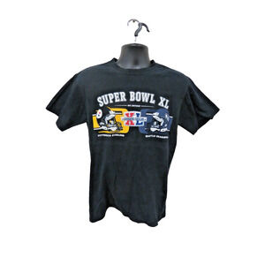 Super Bowl XL T-Shirt Pittsburgh Steelers Seattle Seahawks NFL Football - Medium